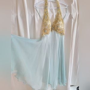 Vintage Silk Sequin Graduation Formal Dress